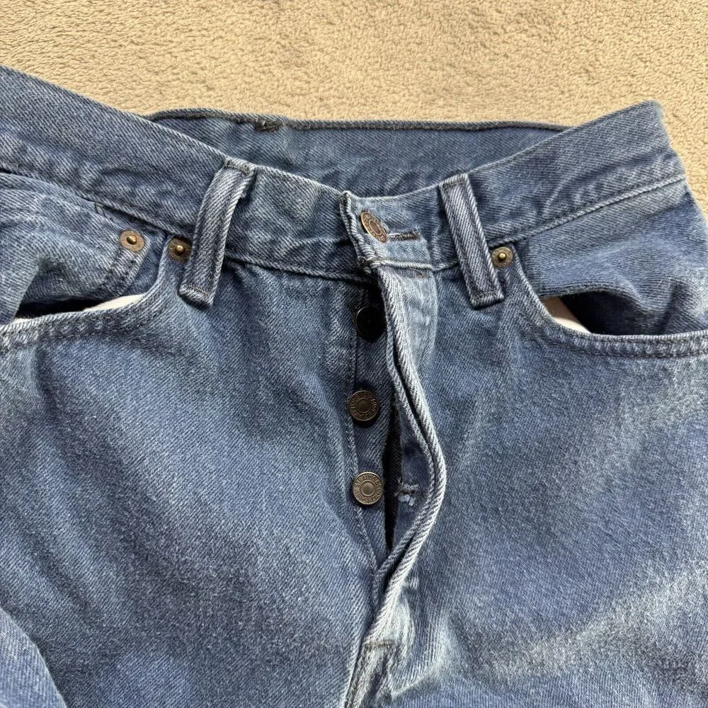 Levi's 501 Jeans‎ Mens Measured 28x25 Blue Denim Button Fly